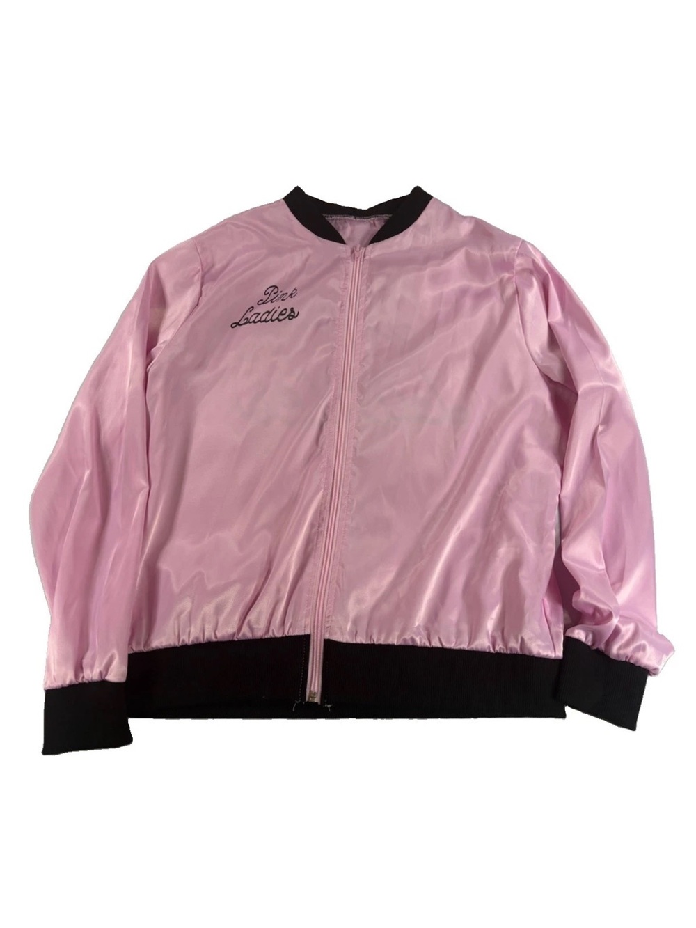 Pink Satin Bomber Jacket with 'Dixie Ladies' Embroidery